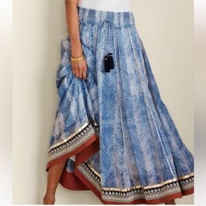 NWT Soft Surroundings Skirt Blue Patterned Women's Fully lined Skirt-Size 1X